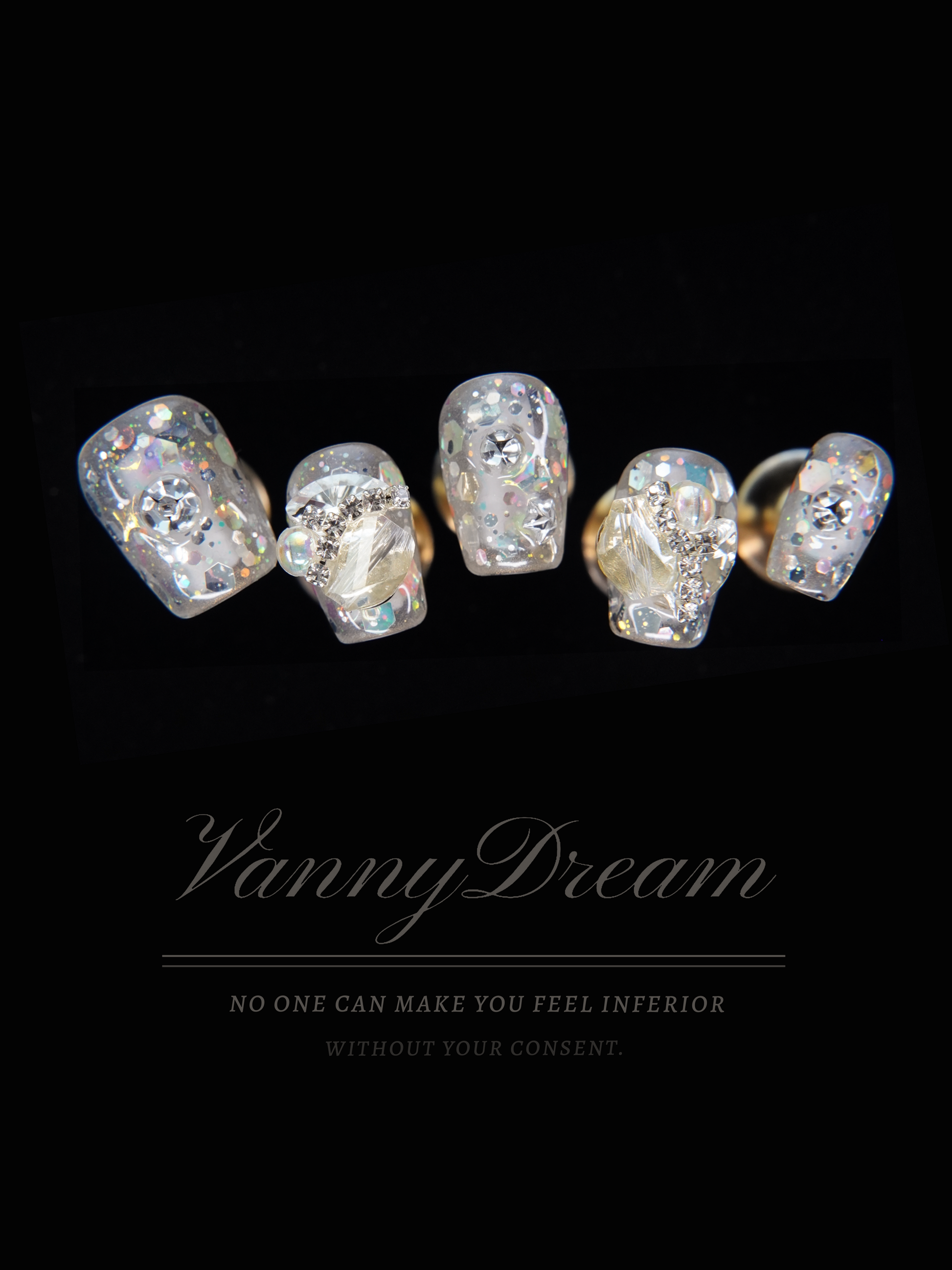 VannyDream Opal - Sparkle Wearable Nails: Ethereal Shine, Unmatched Grace
