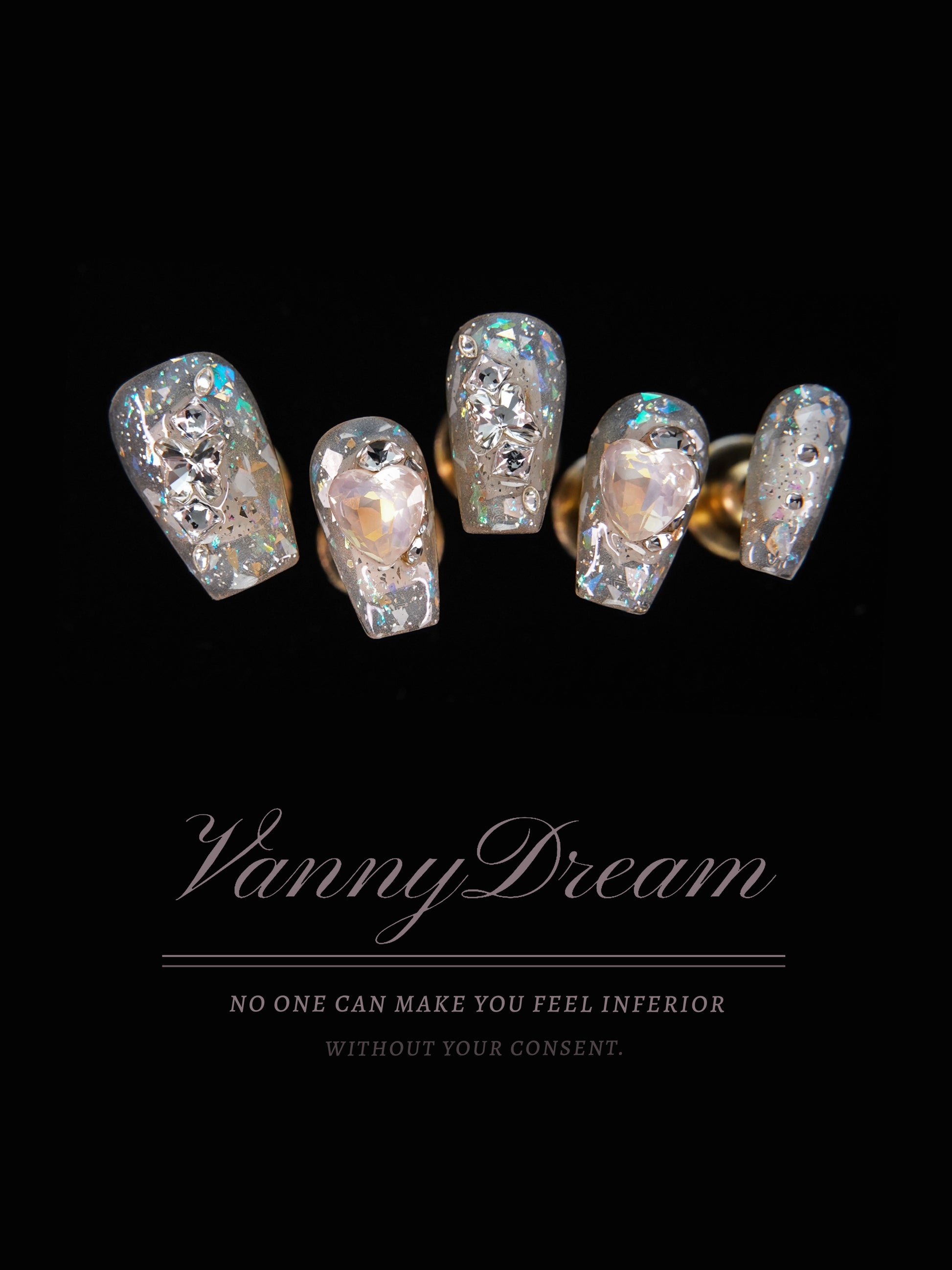 Shimmering Gem - Embellished Wearable Nails - VannyDream Series