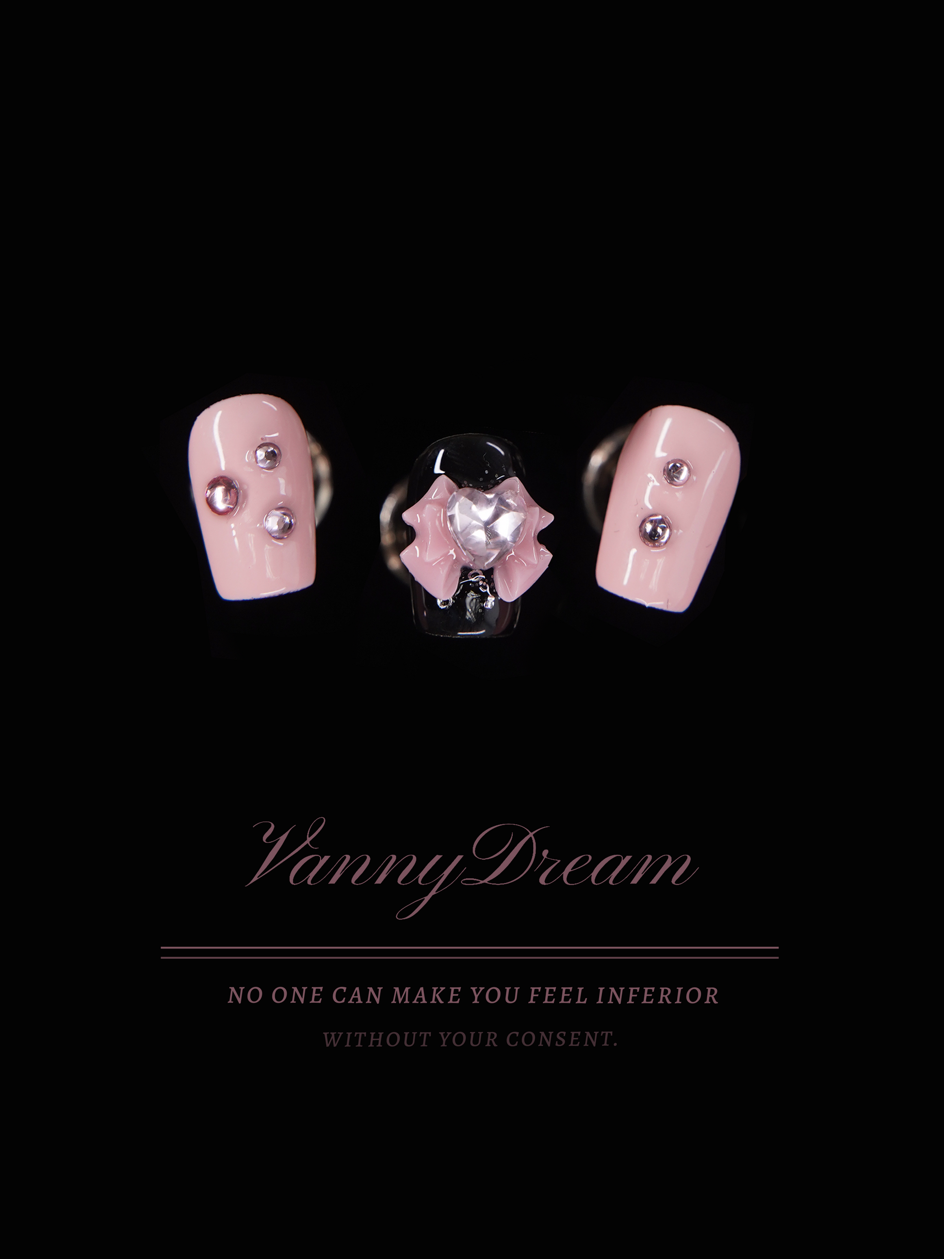 VannyDream Pink - Bow Wearable Nails: Sweet Sophistication, Delicate Charm
